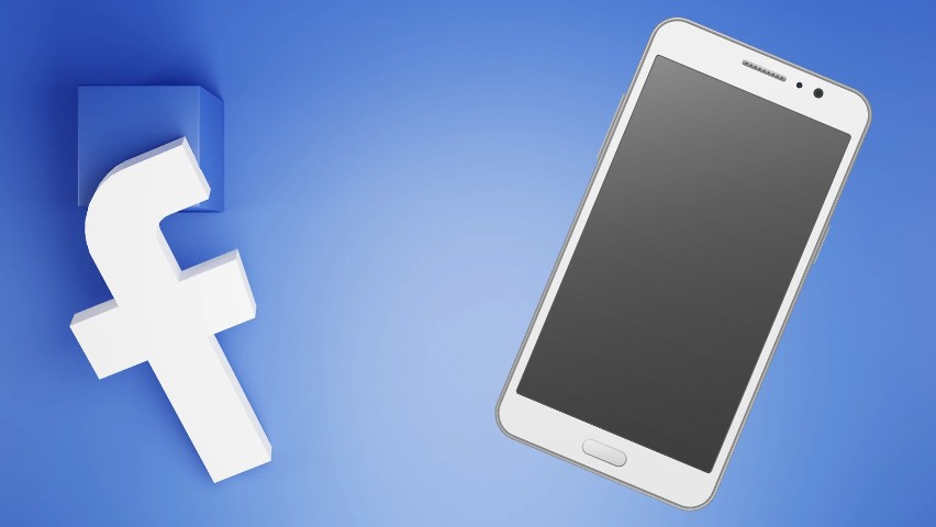 logo facebooka oraz telefon dotykowy