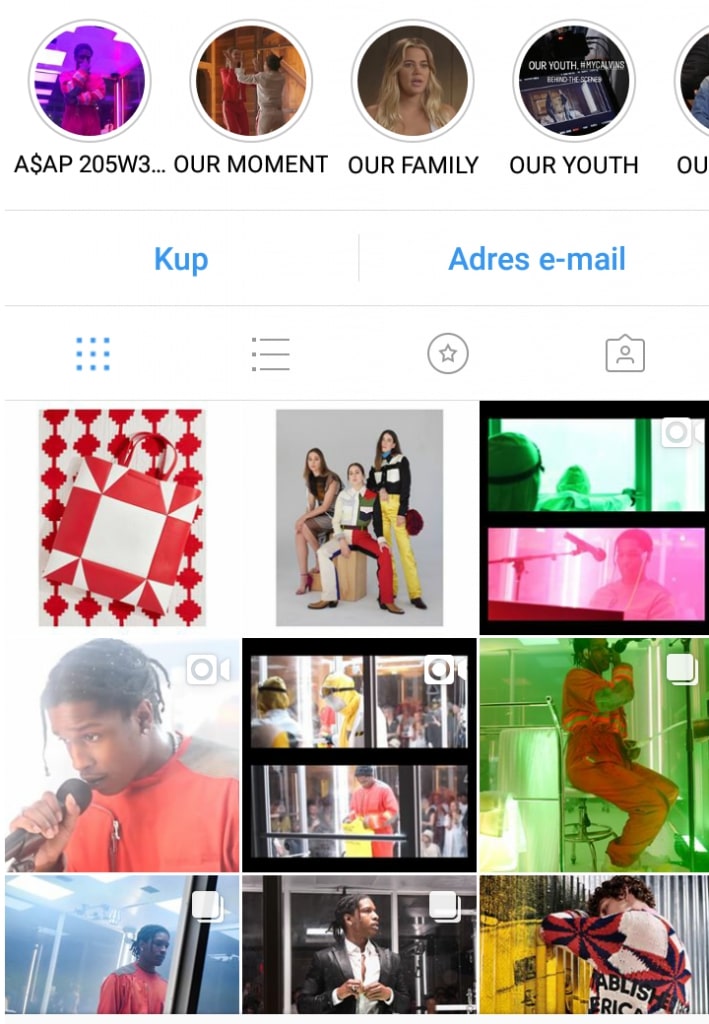 Profil modowy na Instagramie