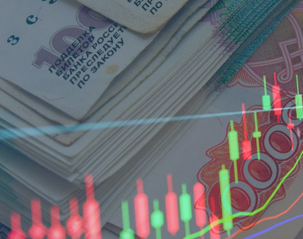 Dużo banknotów rosyjskiej waluty